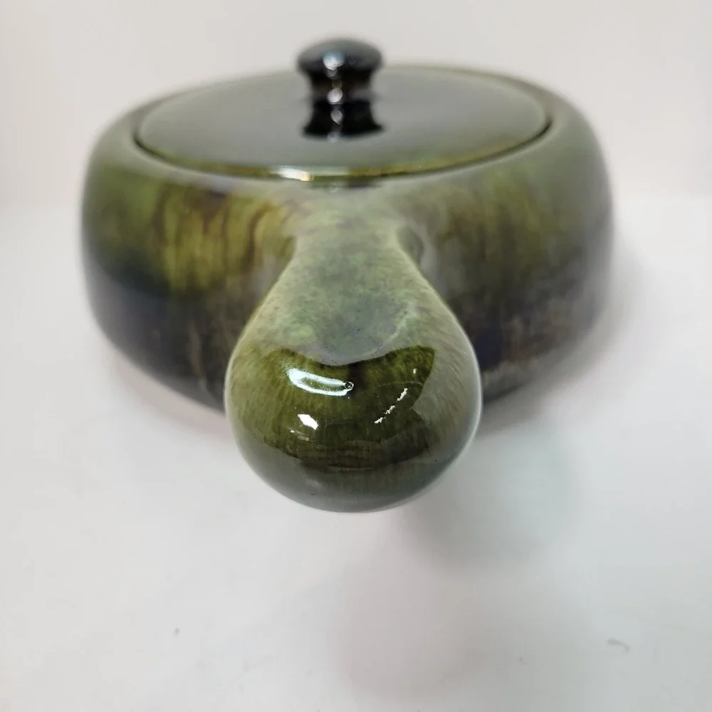 Vintage Hull Covered Casserole Dish with Lid Green Glazed‎ Pottery